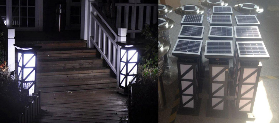 (QDTYN-CP002)0.6米高廣場(chǎng)方柱太陽能草坪燈生產(chǎn)圖片和亮燈圖片