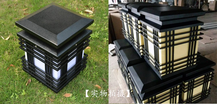 七度照明(QDZTD-001)戶外方柱形大門柱頭燈實(shí)拍效果展示圖片